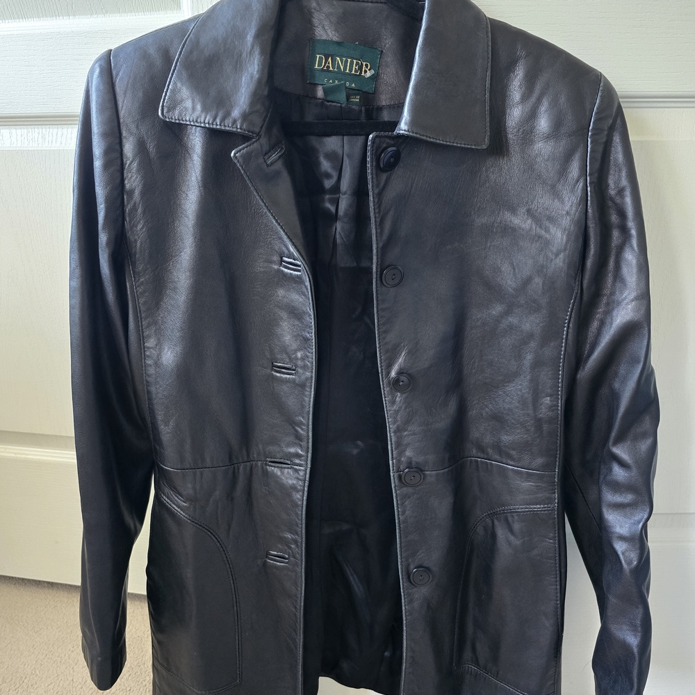 Danier Black Leather Jacket for Women